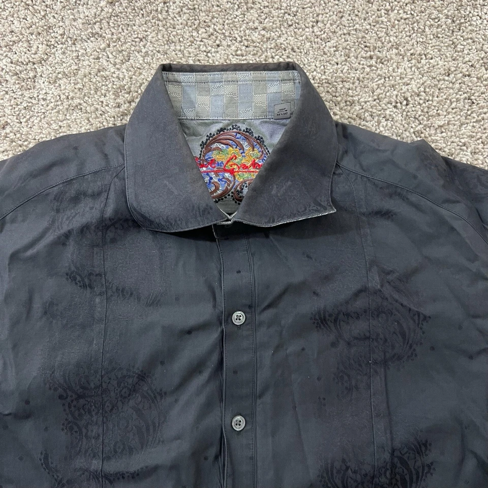 Robert Graham Shirt Mens XL Black Paisley Dressy Casual Designer Classiccore - Image 2 of 4