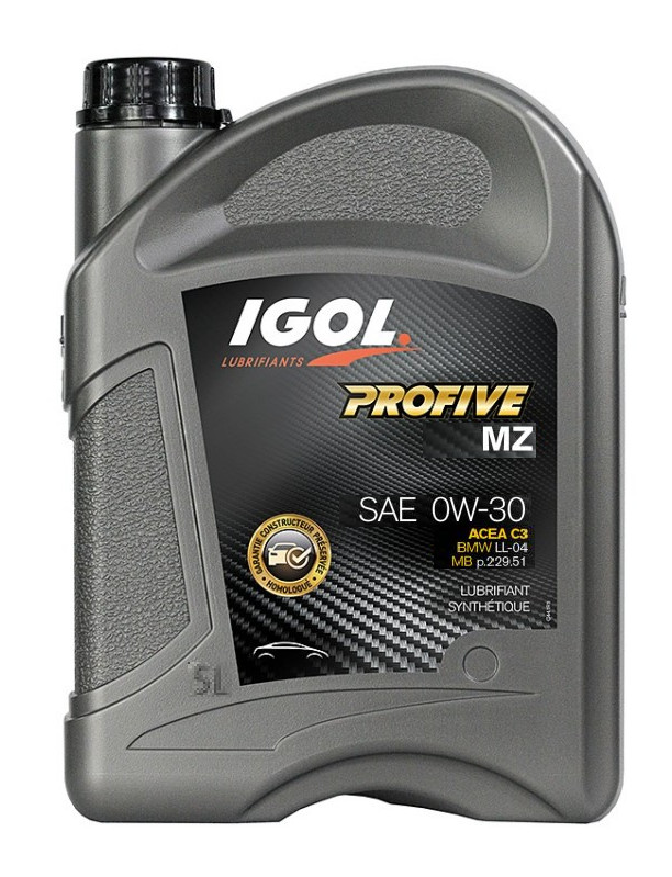 Huile 0W30 MZ Igol bidon 5L pour réduire la consommation auto