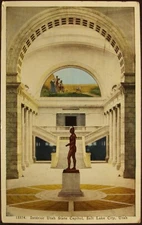 INTERIOR UTAH STATE CAPITOL - MASSASOIT - SALT LAKE CITY - VINTAGE 1930 POSTCARD
