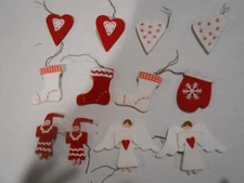 Lot of 12 felt various shaped ornaments
