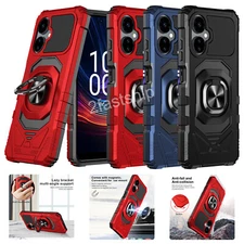 For Boost Celero 3 5G / 3 Plus 5G Magnetic Shockproof Ring Stand Case + Screen