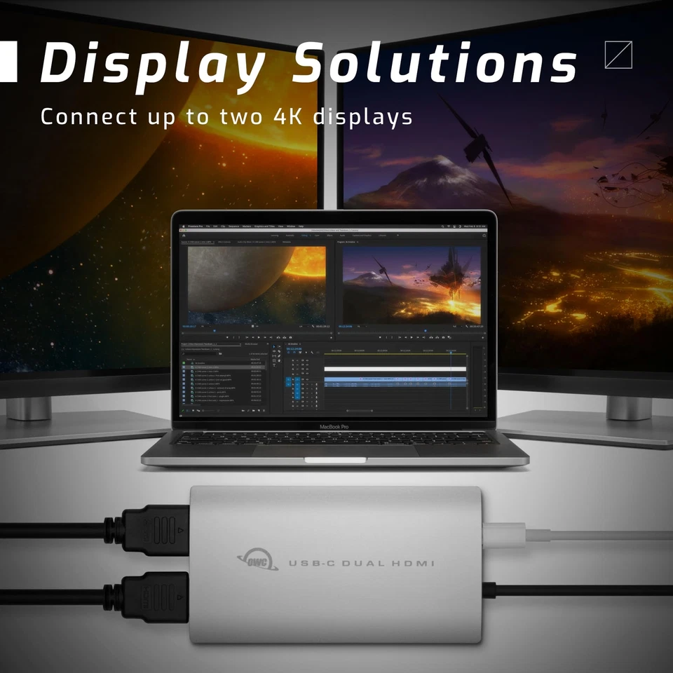 OWC USB-C to Dual HDMI 4K Display Adapter with DISPLAYLINK - Image 4 of 4