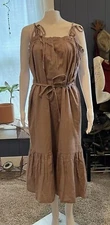 Able Dolly Tank Dress Tie Bark Gray Womens L NWT
