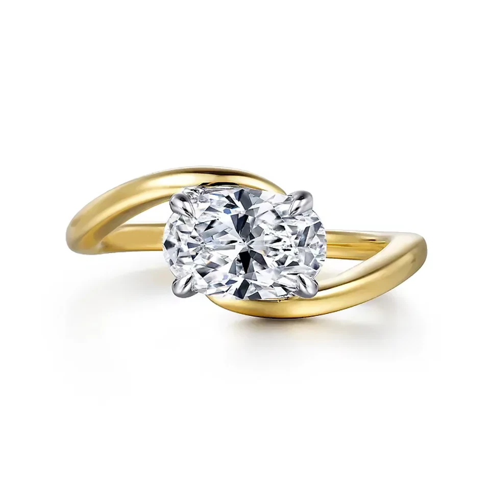 Oval Cut Diamond Ring IGI Lab Created 1.50 Ct 18k Multi Tone Gold E F VS - Image 3 of 4