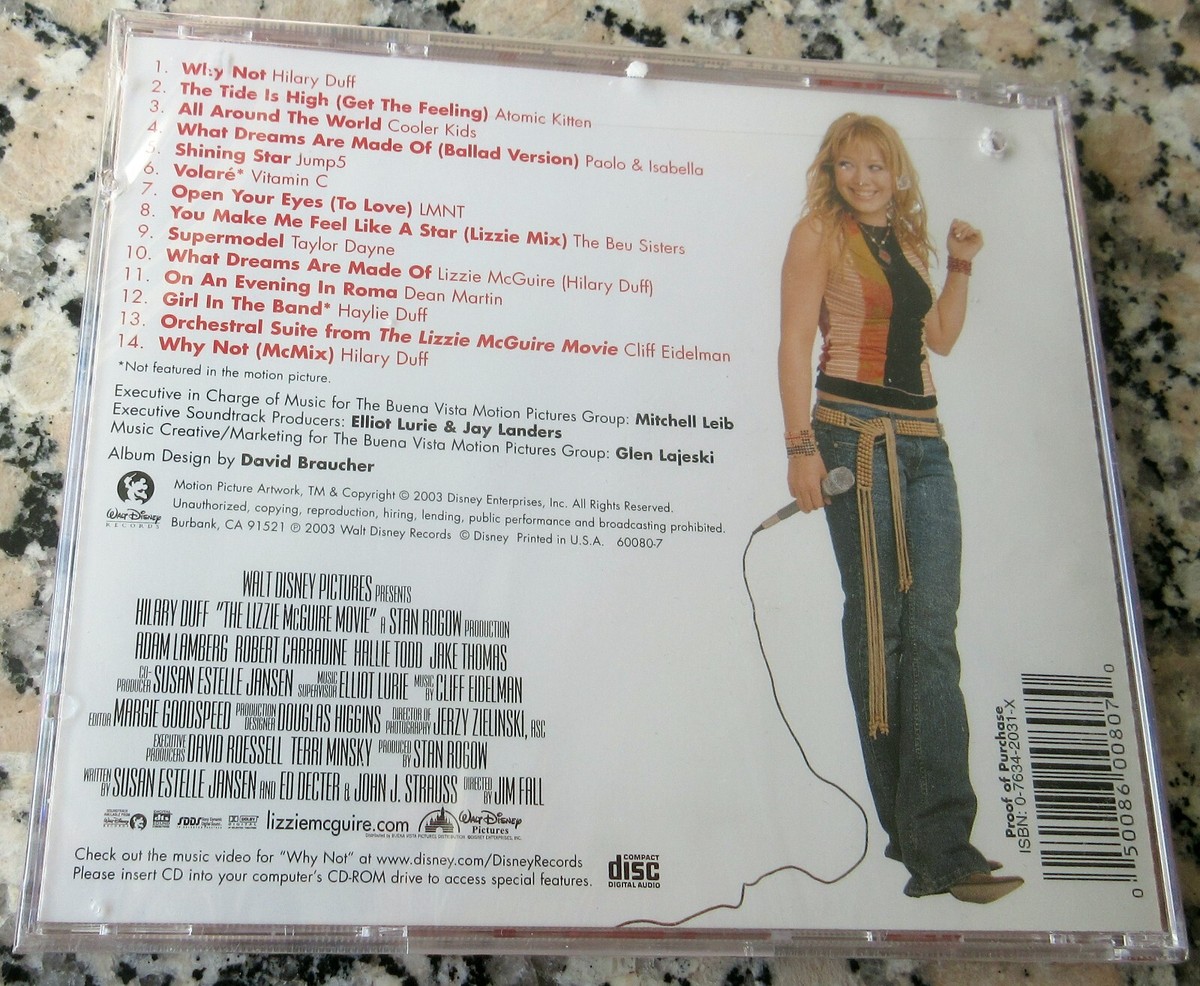 LIZZIE MCGUIRE MOVIE SOUNDTRACK NEW RARE CD Hilary Duff Taylor