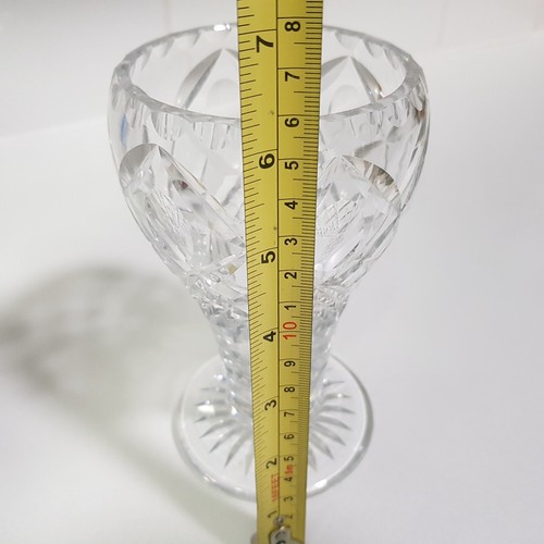 Thomas Webb Art Deco Crystal Cut Glass 15cm Vase Footed England 1920s etching - Picture 4 of 20