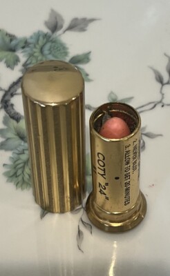 VINTAGE COLLECTIBLE ORIGINAL COTY  24  GOLD TUBE  LIPSTICK NOS FLAMINGO PINK