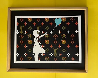 DEATH NYC Hand Signed LARGE Print Framed 16x20in BANKSY VUITTON ART GRAFFITI @