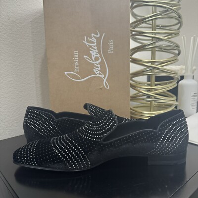 Christian Louboutin Dandy Chick Loafer Dress Shoe Black/Silver 45