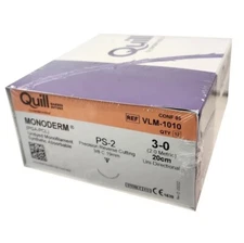 *12-Pieces* Quill Barbed Suture Monofilament 8" PS-2 Reverse Cutting VLM-1010