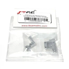 STRC STA31387S Aluminum Front Servo Mount Brackets (2) Silver for SCX10 II