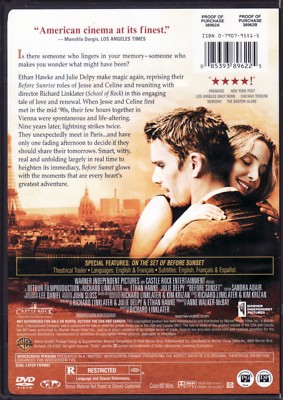 BEFORE SUNSET Ethan Hawke Julie Delpy Richard Linklater New