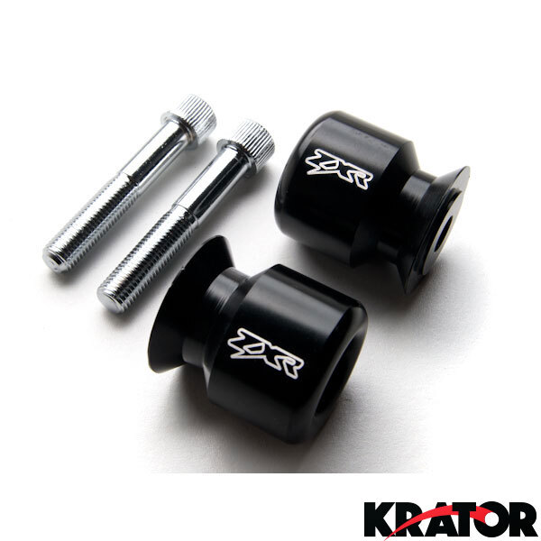 アンギラ Custom Black Engraved Swingarm Sliders for Kawasaki Ninja ZX
