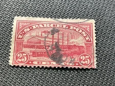Antique US Stamp Scott #Q9 Used Parcel Post Manufacturing with Town Cancel