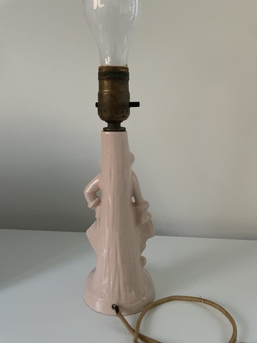 Rare Antique 1940’s Colonial Gentleman Porcelain Lamp With Original Paper Shade - Picture 5 of 14