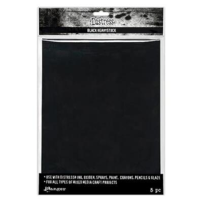 Tim Holtz 8,5''x11'' Distress Mixed Media Heavystock 5 Stück - Schwarz TDA79293