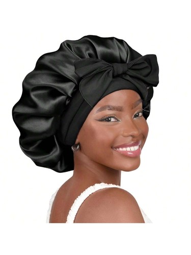 Women Satin Bonnet Long Hair Care Sleep Hat Cap Night Silk Feel Head Wrap Turban - Picture 7 of 22