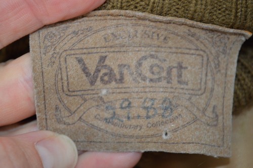 Vintage VanCort Contemporary Leather Pigskin Jacket Knit Sweater Tan M T43 - Picture 3 of 4