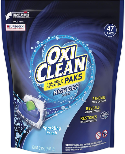 High Def Clean Sparkling Fresh Laundry Detergent Paks, 47 Count