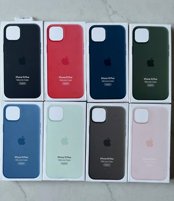Genuine Apple iPhone 15 PLUS (6.7'') Silicone Case w/Magsafe -Multiple Colors