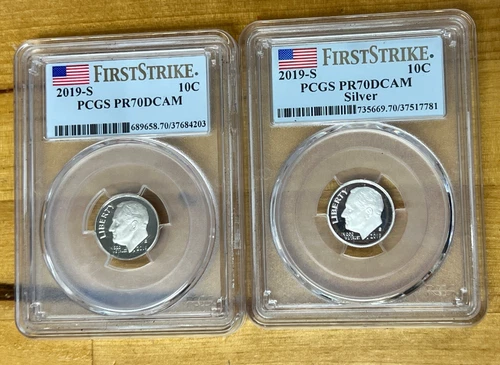 2019 S First Strike PCGS PR70 DCAM Silver & Clad Roosevelt Dime