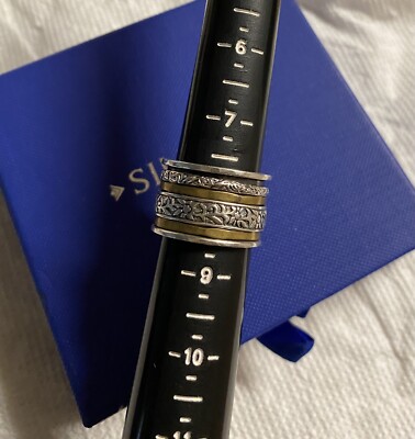 Bague Tourbillonnante (spinner Ring) Argent Sterling Et Laiton Silpada - Taille 8, Référence #R2293