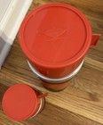 Set Of 2 Vintage Aladdin Economy Red Black Stripe Metal Thermos No 3B & No 43B — photo 7