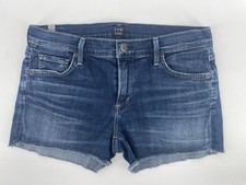 Citizens of Humanity Denim Shorts Womens 27 Blue Raw Hem Mid Rise Cut Offs Boho