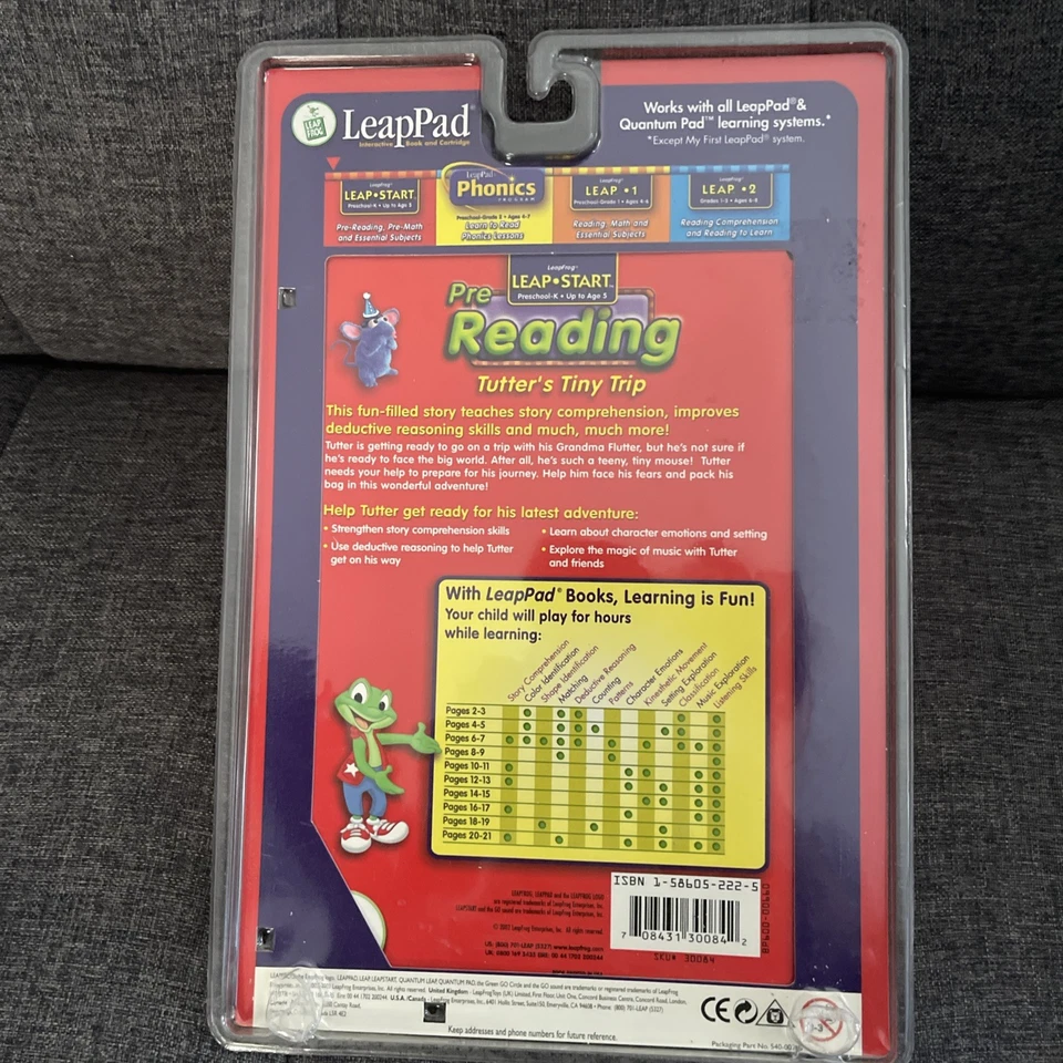 Cartucho de libro de juegos Leap Pad Tutter's Tiny Trip aprendizaje preescolar lectura Foto 3 de 4