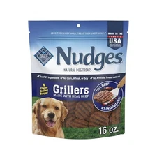Blue Buffalo Nudges Grillers Natural Dog Treats, Beef, 16oz