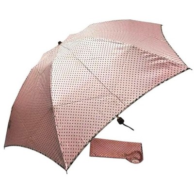Burberry Folding Umbrella Check Stripes Pink Black Dot Pattern Accessory Women U