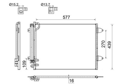 AC 666 000S BEHR MAHLE condenser, air conditioning for VW