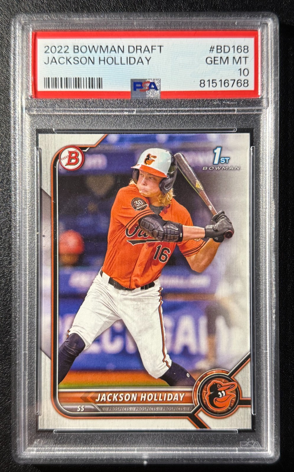 2022 Bowman Draft Chrome Jackson Holliday #BDC-168 PSA 10 GEM MT 🔥🔥