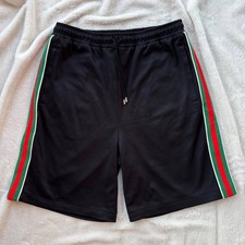 Gucci Black Web Striped Patch Shorts - XL / 36-37 - 1150 - Authentic - New