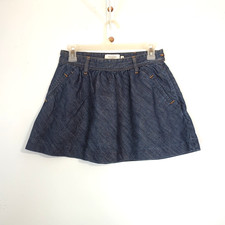Abercrombie Fitch Mini Skirt Denim Size 0 XS Y2K Micro Linen Blend