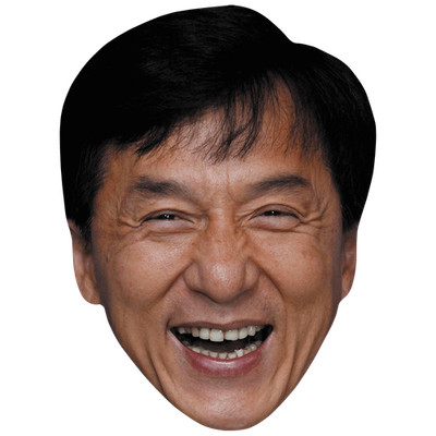 Jackie Chan (Laugh) Celebrity Mask, Flat Card Face, Fancy Dress Mask