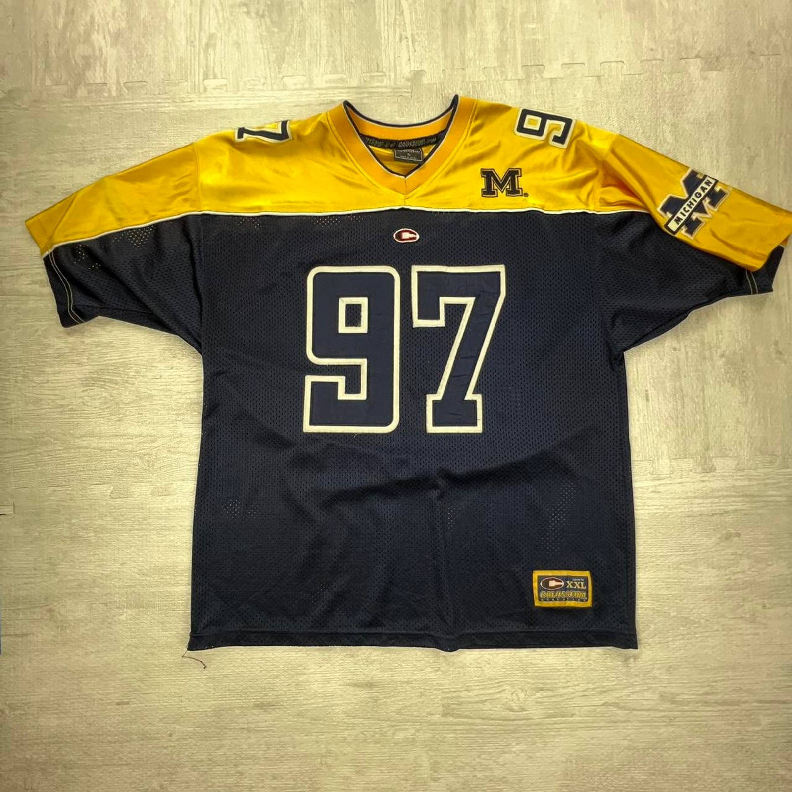 Vintage 90s Michigan Wolverines Football Jersey #97 XL Blue Yellow College