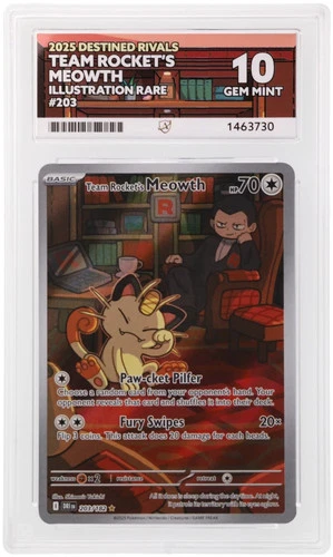 Team Rocket's Meowth 203/182 ACE 10 Destined Rivals Pokemon Card Game