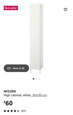 IKEA NYSJÖN bathroom high cabinet in white.