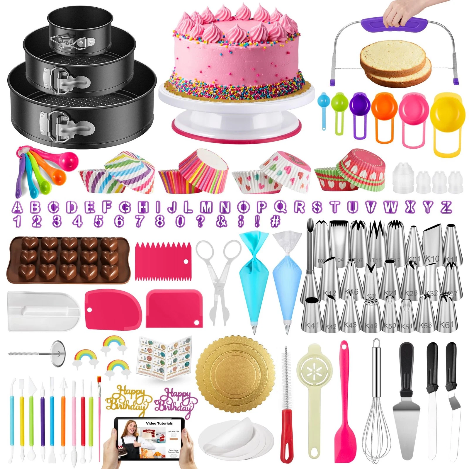 Kootek 700pcs Cake Decorating Kit, Baking 4 inches, 7 9 inches