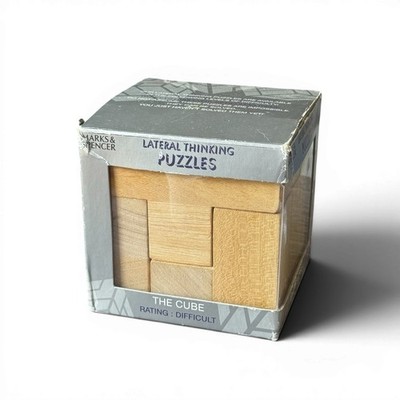 Marks & Spencer M&S seitlicher Denkwürfel aus Holz Puzzle Box Spielzeug