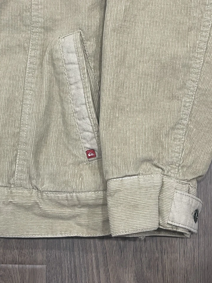 Jaqueta de Caminhoneiro Masculina Quicksilver Tan Veludo Sherpa Forrada com Botões Tamanho Grande - Imagem 3 de 4