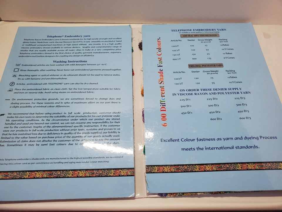 Telephone Embroidery Yarn Thread Color Sample Book. 560 Colors!! - Image 4 of 4