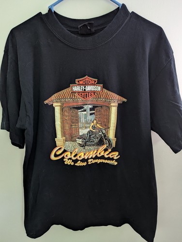 Vintage 2005 Harley-Davidson Bogota Colombia T-Shirt Black Medium