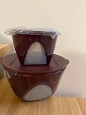TUPPERWARE Mediterrano 4,3 L+ 1,5 L bordeaux mit Glitzer Schüssel Servierschale