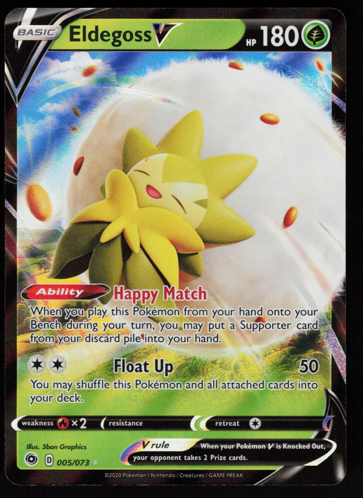Eldegoss V 005/073 Champion's Path Holo Ultra Rare NM/M Pokemon Graphics