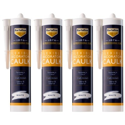 4x Bartoline 1876 Abdichten Flexibler Füller Dekorateure Acryldichtstoff Lücken 310 ml
