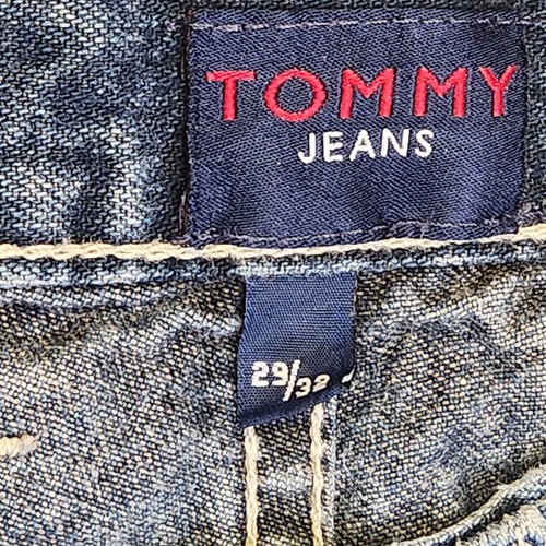 VTG Tommy Hilfiger Jeans Mens 29x32 Blue Freedom Big Flag Y2K - Picture 5 of 11
