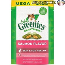 Salmon Flavor Cat Treats Crunchy Soft Texture Skin Fur Health 4.6 oz New