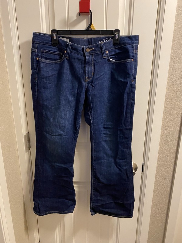 Gap 1969 Jeans 12 Petite Dark Blue Long Lean Trouser Denim 12P